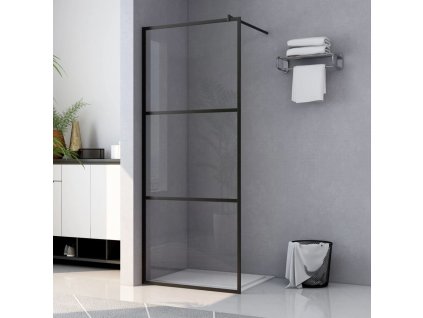 Zástěna do průchozí sprchy čiré ESG sklo černá 115 x 195 cm