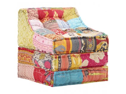 Modulární pouf patchwork textil