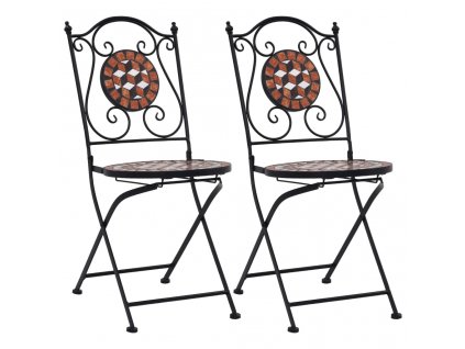 Mozaikové bistro židle 2 ks hnědé keramika