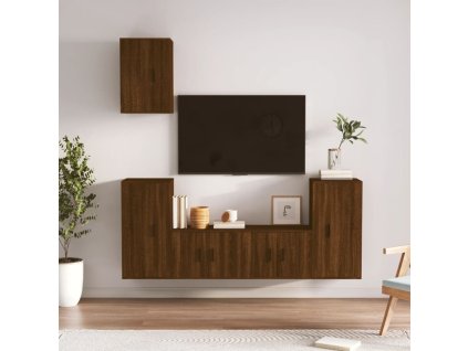 5dílný set TV skříněk hnědý dub kompozitní dřevo 3188581