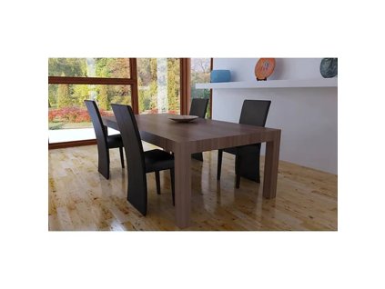 Jídelní židle 4 ks tmavě hnědé umělá kůže 60598