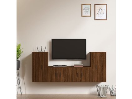 4dílný set TV skříněk hnědý dub kompozitní dřevo 3188557