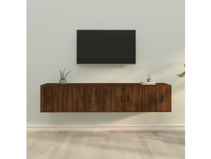 4dílný set TV skříněk hnědý dub kompozitní dřevo