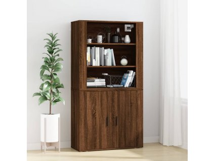 Skříň highboard hnědý dub kompozitní dřevo