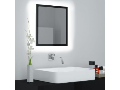 LED koupelnové zrcadlo černé vysoký lesk 40x8,5x37 cm akrylové