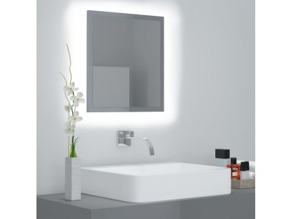 LED koupelnové zrcadlo šedé vysoký lesk 40x8,5x37 cm akrylové
