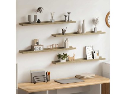 Nástěnné police 4 ks dub sonoma 80 x 9 x 3 cm 326686