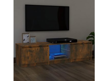 TV skříňka s LED osvětlením kouřový dub 140 x 40 x 35,5 cm