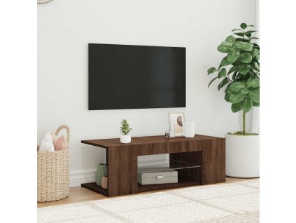 TV skříňka s LED osvětlením hnědý dub 90 x 39 x 30 cm 822667