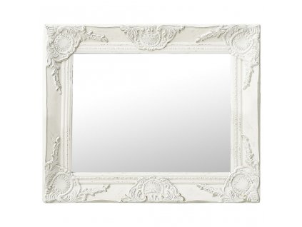 Nástěnné zrcadlo barokní styl 50 x 40 cm bílé