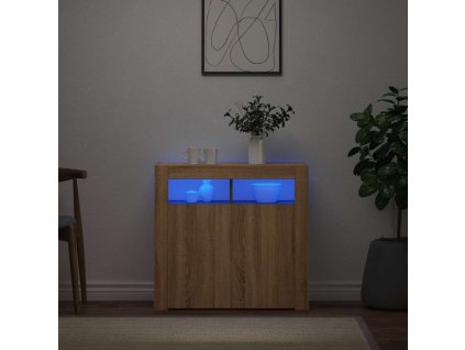 Příborník s LED osvětlením dub sonoma 80 x 35 x 75 cm 804331