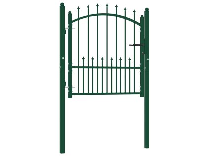 Plotová branka s hroty ocel 104 x 97 cm zelená 146393