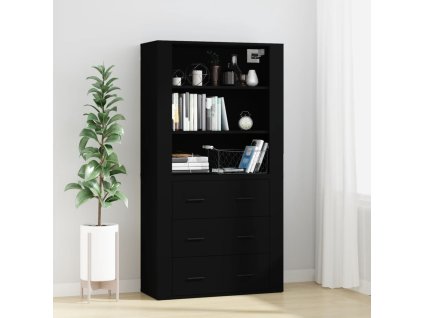 Skříň highboard černá kompozitní dřevo 3185392