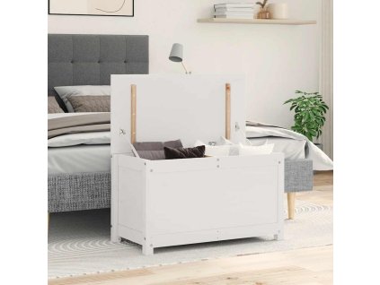 Úložný box bílá 80 x 40 x 45,5 cm masivní borové dřevo 823535