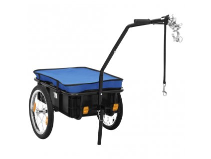 Vozík za kolo / ruční vozík 155 x 60 x 83 cm ocel modrý