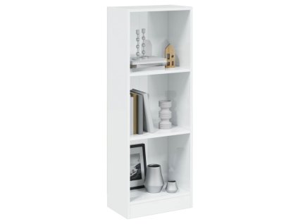 3patrová knihovna bílá vysoký lesk 40x24x109cm kompozitní dřevo 800834