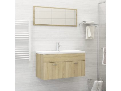 2dílný set koupelnového nábytku dub sonoma dřevotříska