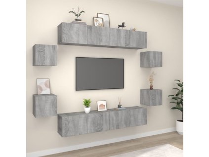8dílný set TV skříněk šedý sonoma kompozitní dřevo 3114220