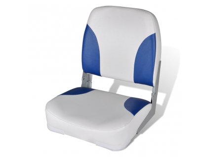 Sklopné sedadlo do člunu opěradlo modrobílý polštář 41x36x48 cm