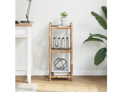 Čtvercový bambusový regál se 3 poličkami 242491