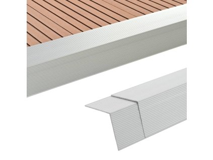 Terasové rohové lišty 5 ks hliníkové 170 cm stříbrné 45017