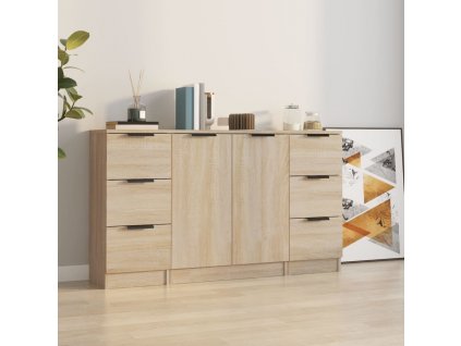 Příborníky 3 ks dub sonoma kompozitní dřevo 3115838