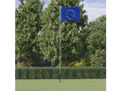 Vlajka Evropské unie a stožár 6,23 m hliník