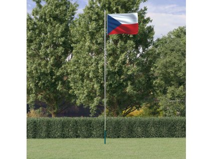 Vlajka Česka a stožár 6,23 m hliník