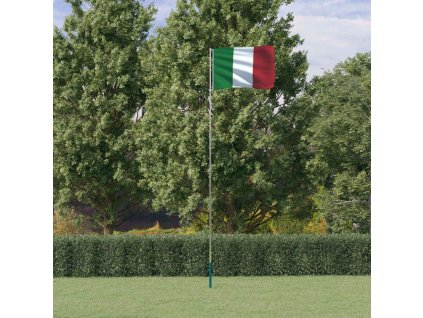 Vlajka Itálie a stožár 5,55 m hliník