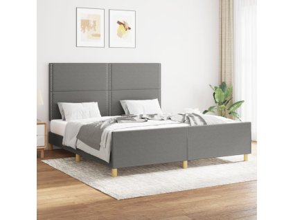 Rám postele bez matrace tmavě šedý 160 x 200 cm textil 3124985