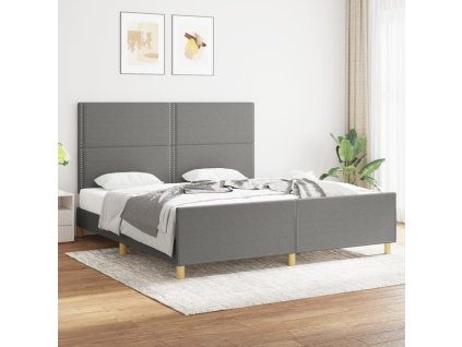 Rám postele bez matrace tmavě šedý 180 x 200 cm textil 3124993