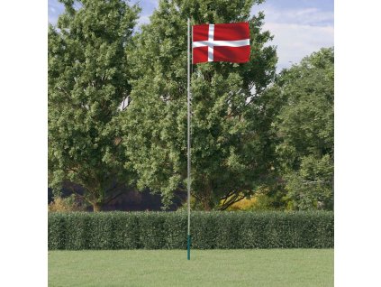 Vlajka Dánska a stožár 6,23 m hliník