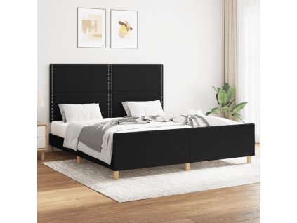 Rám postele bez matrace černý 160 x 200 cm textil 3124986