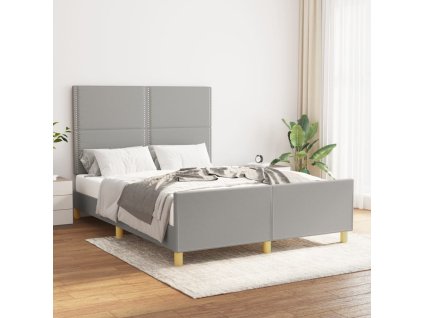 Rám postele bez matrace světle šedý 140 x 200 cm textil 3124976