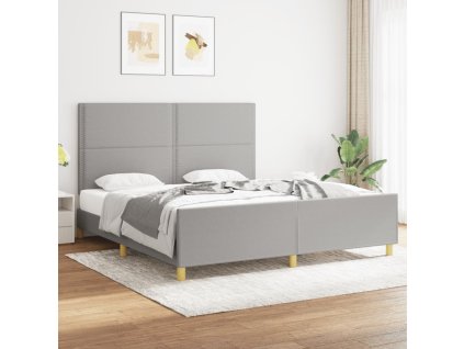 Rám postele bez matrace světle šedý 180 x 200 cm textil 3124992