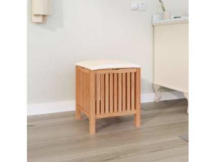 Koupelnová stolička 40,5 x 40 x 52 cm masivní ořechové dřevo
