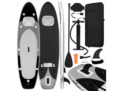 Nafukovací SUP paddleboard s příslušenstvím černý 330x76x10 cm