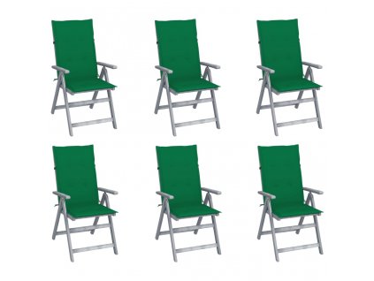 Zahradní polohovací židle s poduškami 6 ks masivní akácie