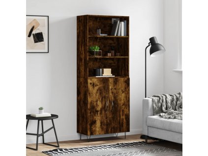 Skříň highboard kouřový dub 69,5 x 34 x 180 cm kompozitní dřevo