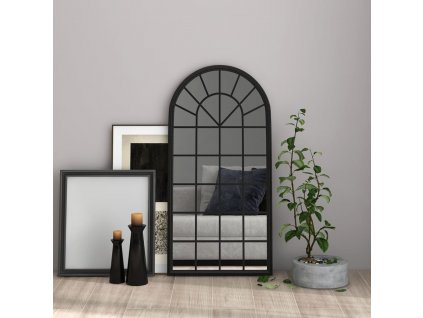 Zrcadlo černé 90 x 45 cm železo do interiéru