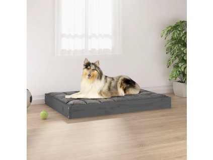 Pelíšek pro psy šedý 91,5 x 64 x 9 cm masivní borovice