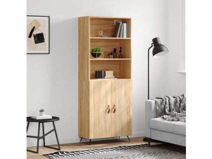 Skříň highboard dub sonoma 69,5 x 34 x 180 cm kompozitní dřevo