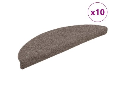 Samolepící nášlapy na schody 10 ks béžová 56x17x3 cm vpichované 149693
