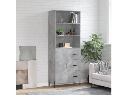 Skříň highboard betonově šedá 69,5x34x180 cm kompozitní dřevo 3189457