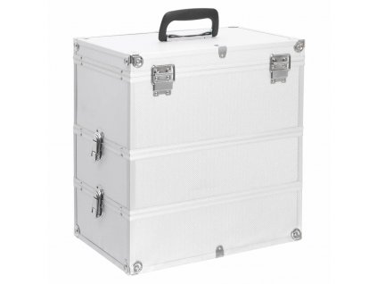 Kosmetický kufřík 37 x 24 x 40 cm stříbrný hliník