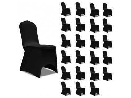 Potahy na židle napínací černé 24 ks