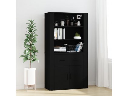 Skříň highboard černá kompozitní dřevo