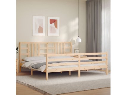 Rám postele s čelem 200 x 200 cm masivní dřevo 3193941