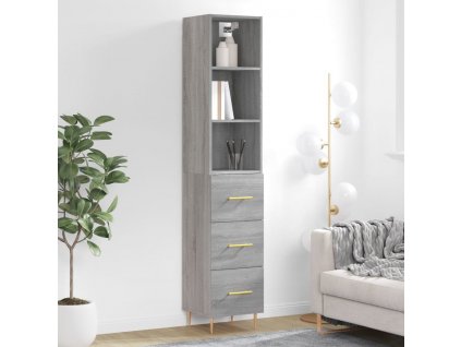 Skříň highboard šedá sonoma 34,5 x 34 x 180 cm kompozitní dřevo