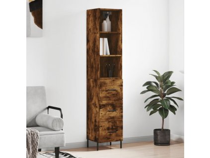 Skříň highboard kouřový dub 34,5 x 34 x 180 cm kompozitní dřevo